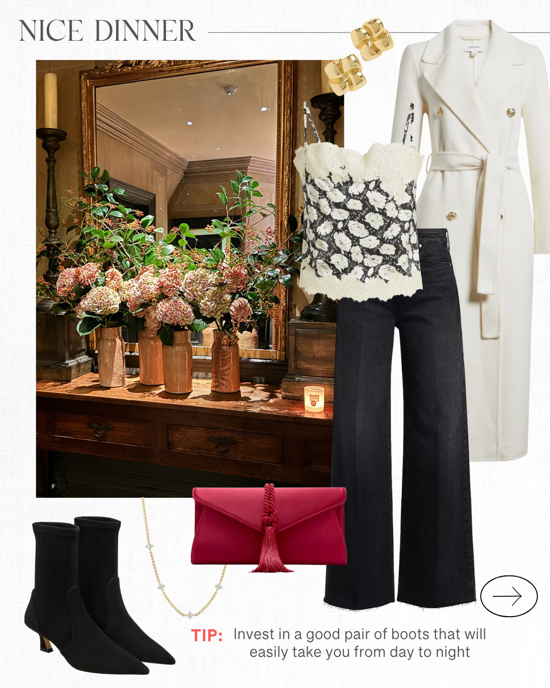 Dinner outfit idea! Great for date night or out traveling! 

 

#LTKHoliday #LTKOver40 #LTKTravel