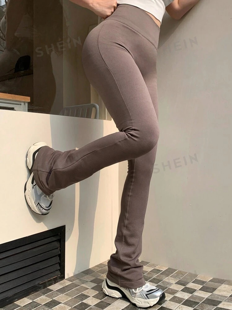 DAZY Solid Color Sports Style High Waist Butt-Lifting Leggings | SHEIN USA | SHEIN