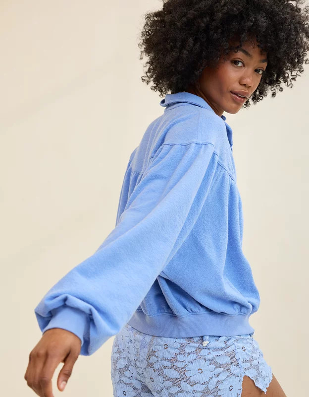 Aerie Soft Life Button Sweatshirt | Aerie