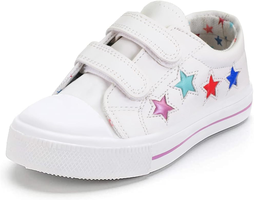 K KomForme Toddler Sneakers for Boys and Girls Cartoon Dual Hook and Loops Sneakers Baby Canvas S... | Amazon (US)
