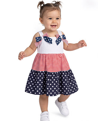 Bonnie Baby Girls' Americana Bow Dress - Macy's | Macy's