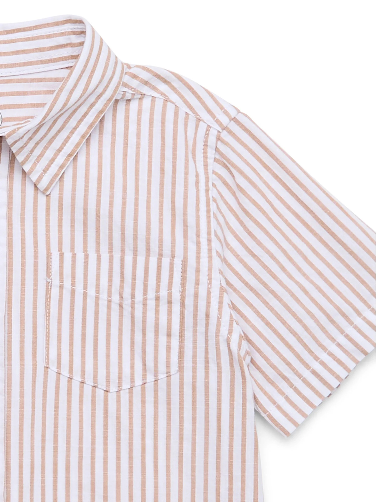 Wonder Nation Toddler Boys Woven Shirt with Short Sleeves, Sizes 12M-5T | Walmart (US)
