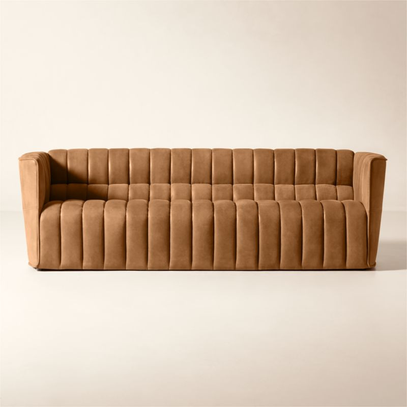 Ripple 89" Brown Leather Sofa by Steen Østergaard | CB2