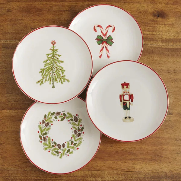 Lever Christmas 8" Salad Plates (Set of 4) | Wayfair North America