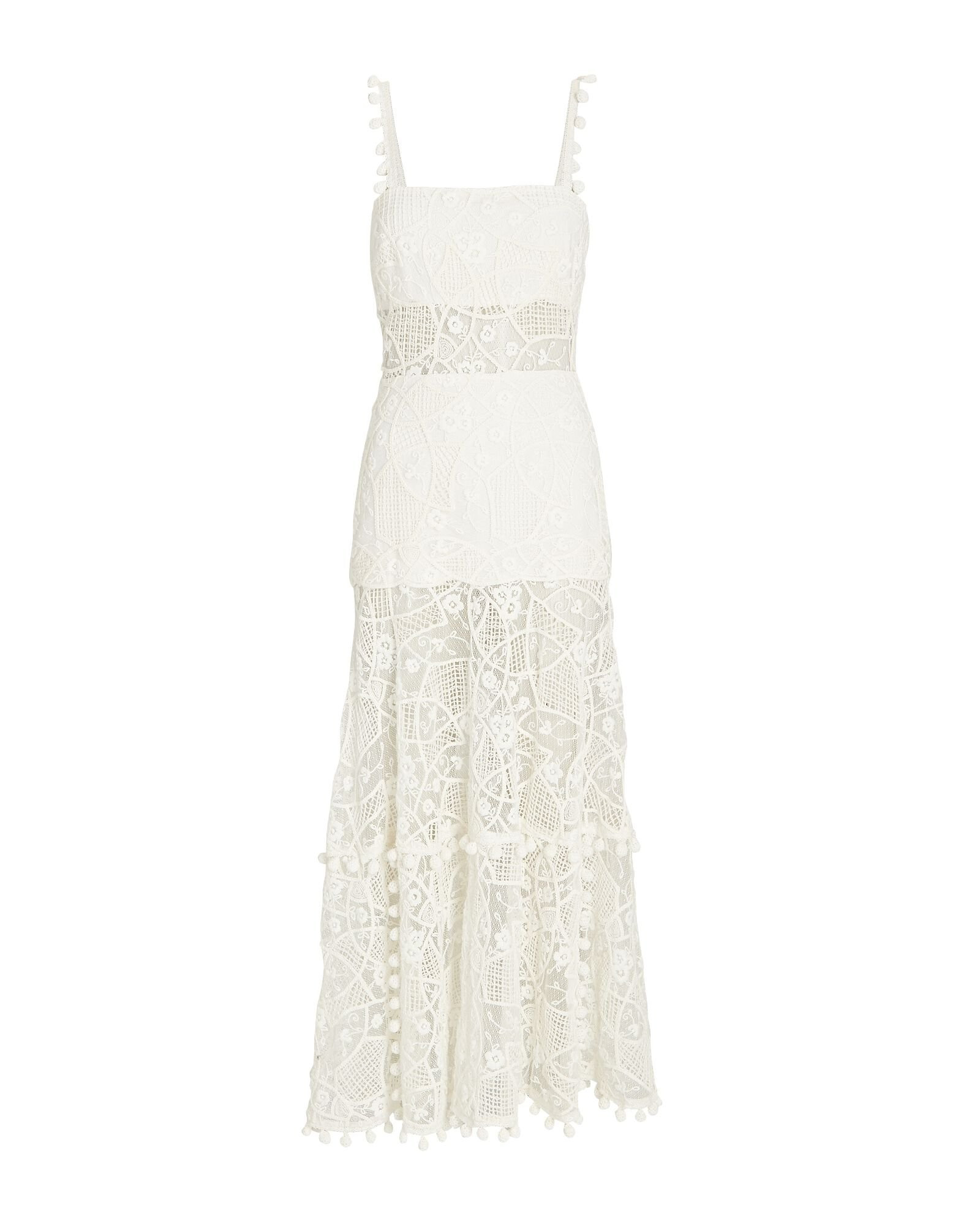 Lucila Tiered Lace Midi Dress | INTERMIX
