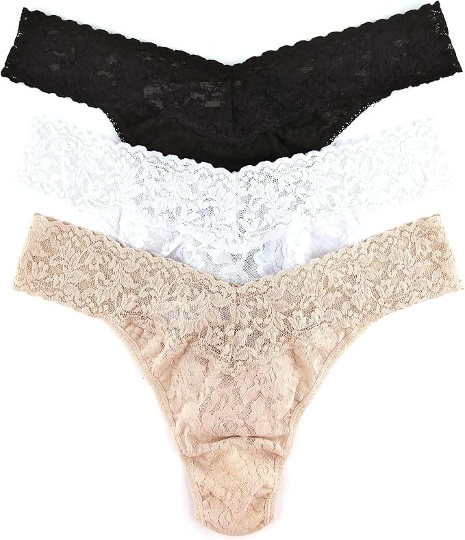 hanky panky - Signature Lace Original Rise Thongs | Womens Underwear, Lacy Lingerie | 3 or 5 pack | Amazon (US)