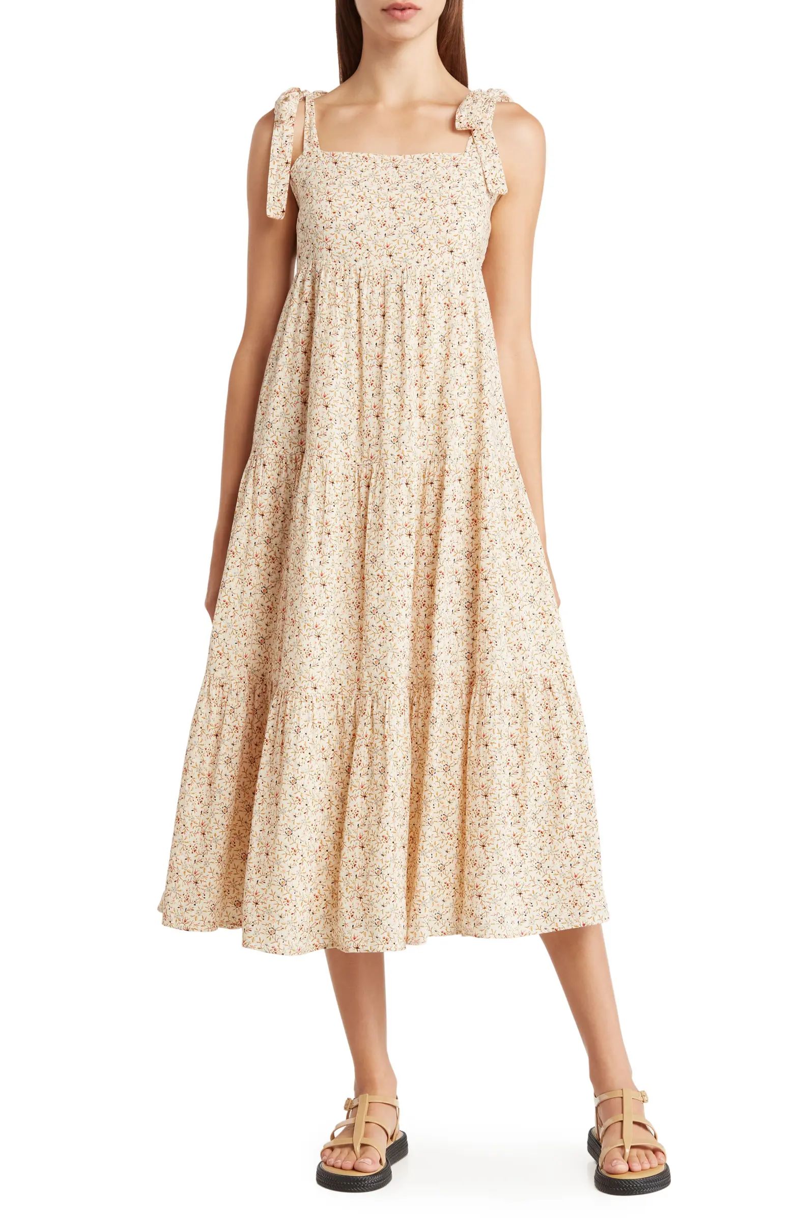 Floral Tie Strap Cotton Sundress | Nordstrom Rack