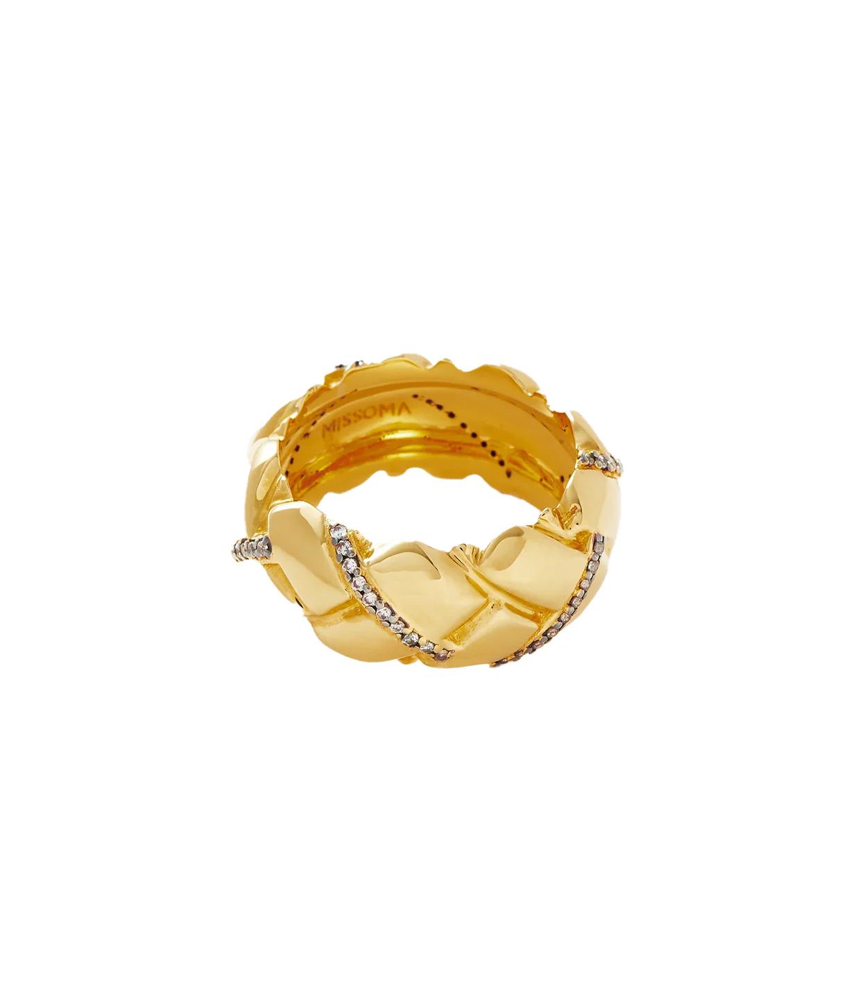 Lucy Williams X Missoma Chunky Pave Waffle Ring in Gold | Mode Sportif