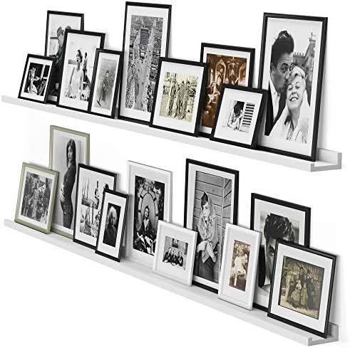 Wallniture Denver Picture Ledge 72" Floating Shelves for Wall, White Bookshelf for Living Room, B... | Amazon (US)