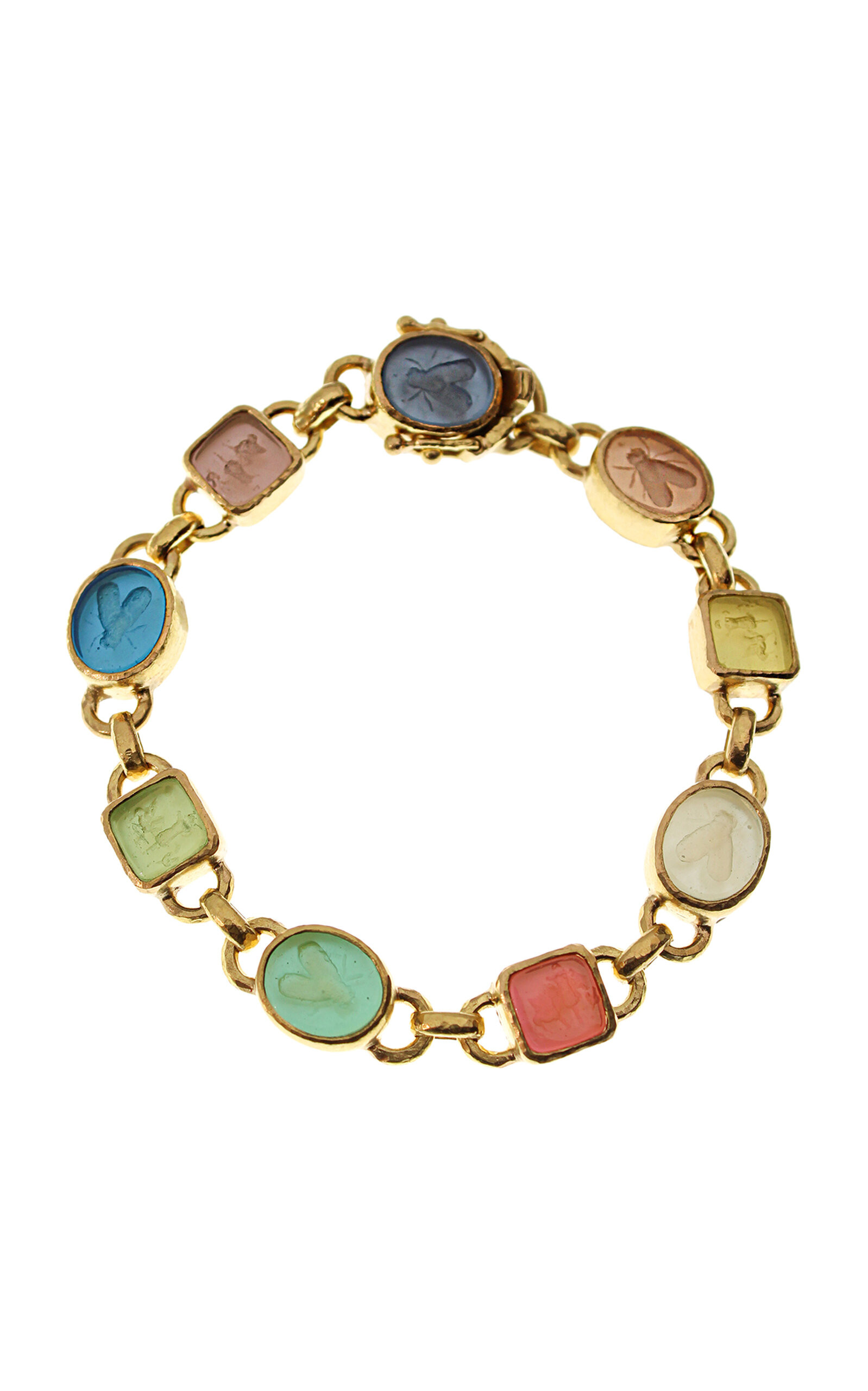 19K Yellow Gold Pastel Venetian Glass Intaglio Bracelet | Moda Operandi (Global)