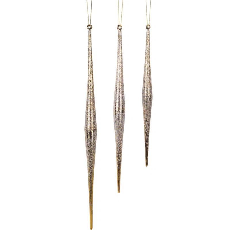 Icicle (Set Of 6) 9.75"H, 11.75"H, 13.25"H Glass | Wayfair North America