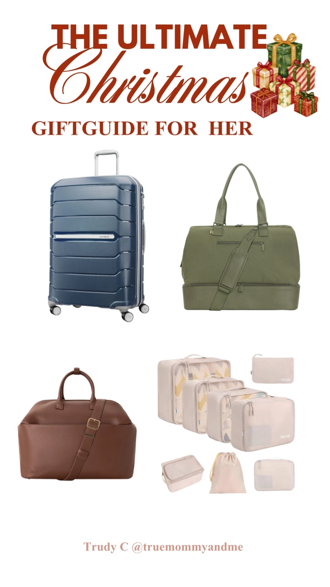 Give her the gift of memories this season 🎁 From weekend getaways and spa retreats to chic travel accessories, these travel gifts for her are designed to inspire adventure and self-care. Think cozy travel sets, luggage essentials, and getaway-ready fashion perfect for any destination. ✈️
💫 Make her Christmas wish list unforgettable — follow @truemommyandme for more curated gift ideas and save this post for later to shop these travel-inspired treasures!

#LTKHoliday #LTKTravel #LTKGiftGuide