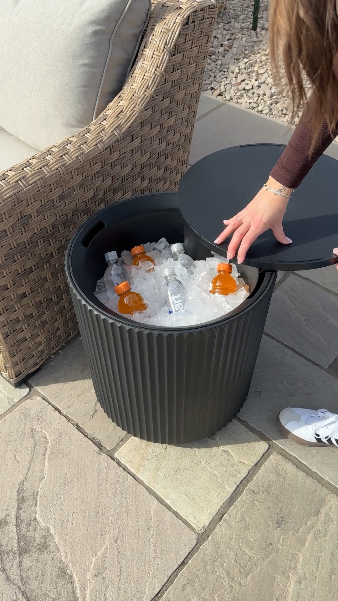 Side table that doubles as a cooler! Perfect for summer patio parties and hang outs. Available in a taupe/sand color too!

#LTKSeasonal #LTKHome #LTKSaleAlert