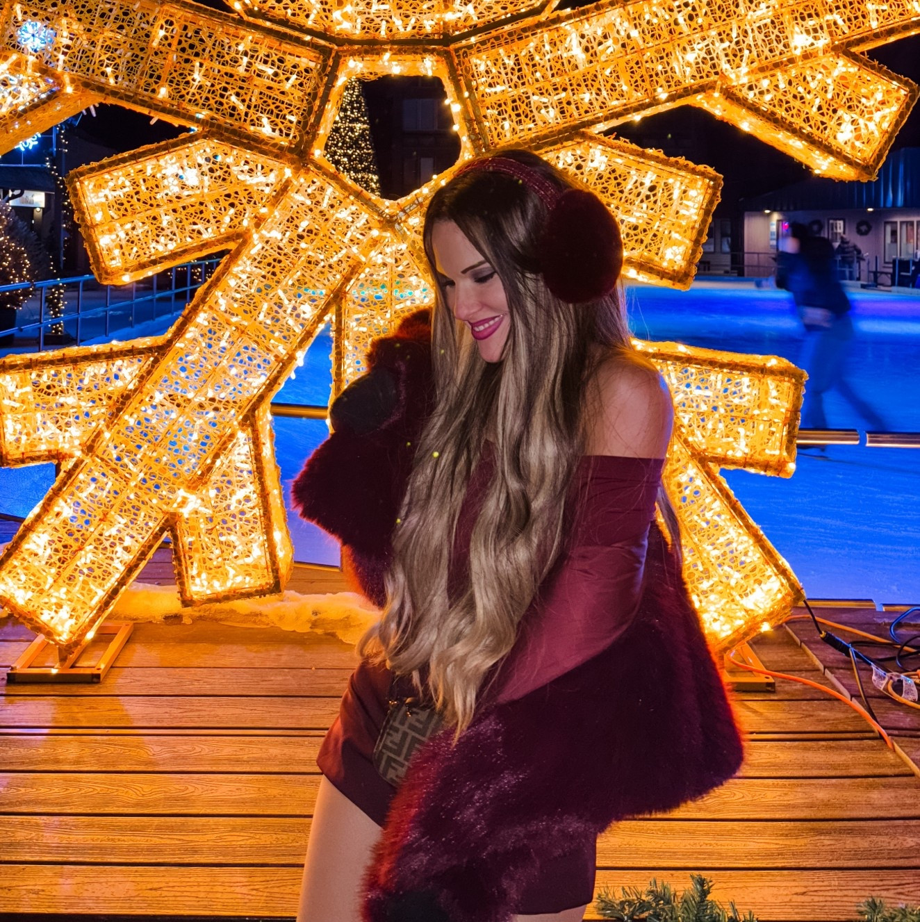 A burgundy holiday. Love this fur coat! Wearing an XXS in the top, xs in the skort and small in the fur coat  

#LTKootd #LTKSeasonal #LTKFindsUnder100