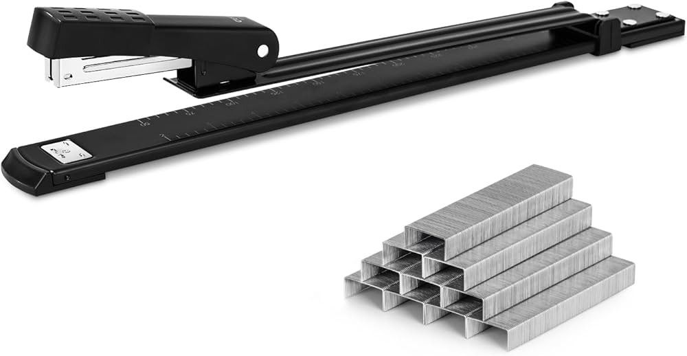 Deli Long Reach Stapler with 1000 Staples, 20 Sheet Capacity, Long Arm Standard Staplers for Book... | Amazon (US)