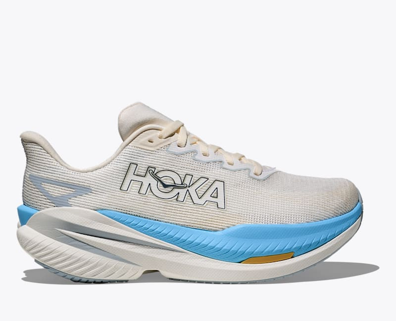 HOKA Women's Mach X 3 Shoes in White/Alabaster, Size 6.5 W | Hoka One US