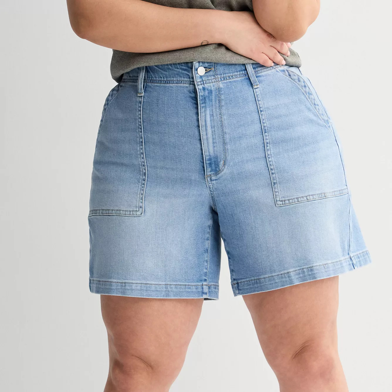 Plus Size Sonoma Goods For Life® Mid Rise Utility Shorts | Kohl's