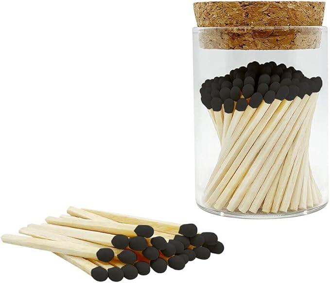 Thankful Greetings Bold Black Tip 2" Safety Matches | 100+ Quality Artisan Matchsticks with Chic ... | Amazon (US)