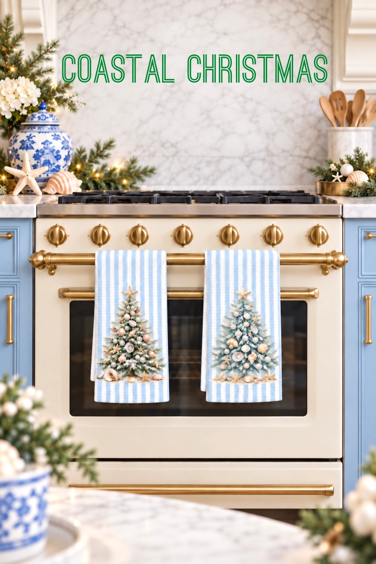 Coastal  Christmas dish towels #coastalstyle #coastalgrandmother

#LTKSeasonal #LTKHome