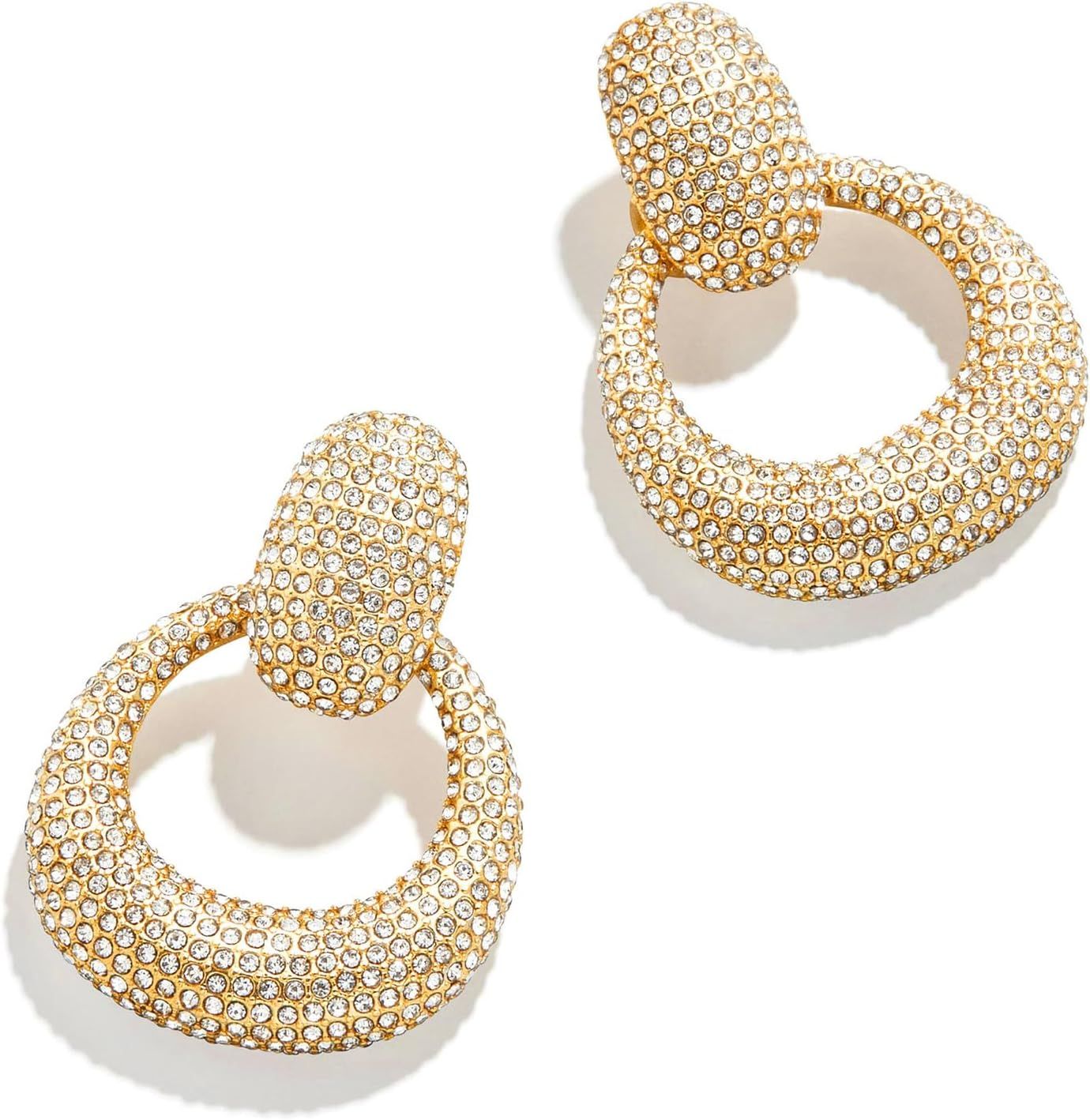14k Gold Hoop Earrings For Women, Trendy Moissanite Huggie Rhinestone Luxurious Cubic Zirconia Ea... | Amazon (US)