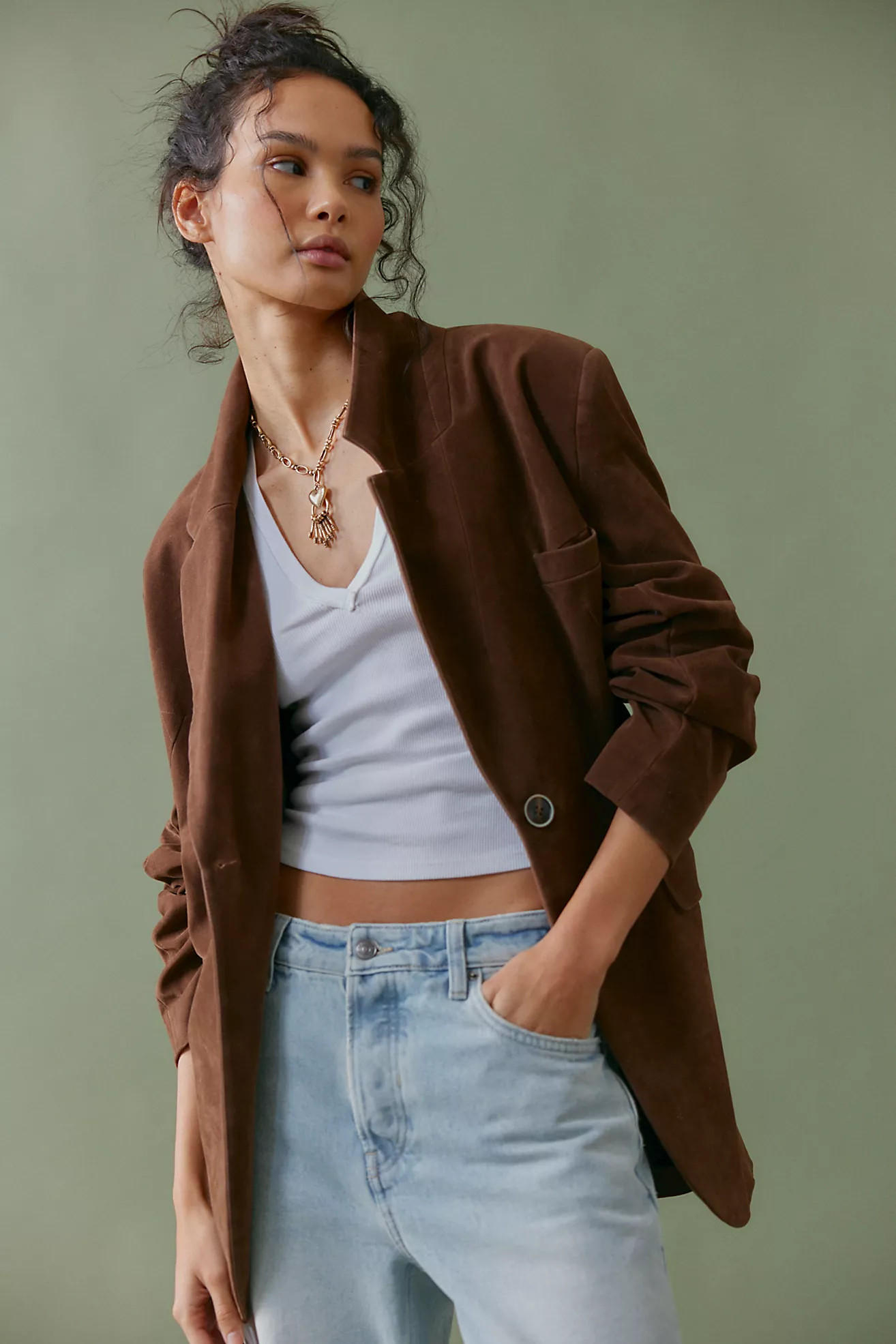 Paper Cut Vegan Suede Blazer | Free People (Global - UK&FR Excluded)