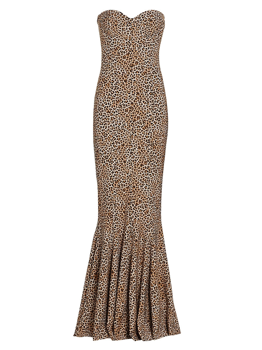 Women's Bonded Corset Gown - Leopard - Size XL | Saks Fifth Avenue