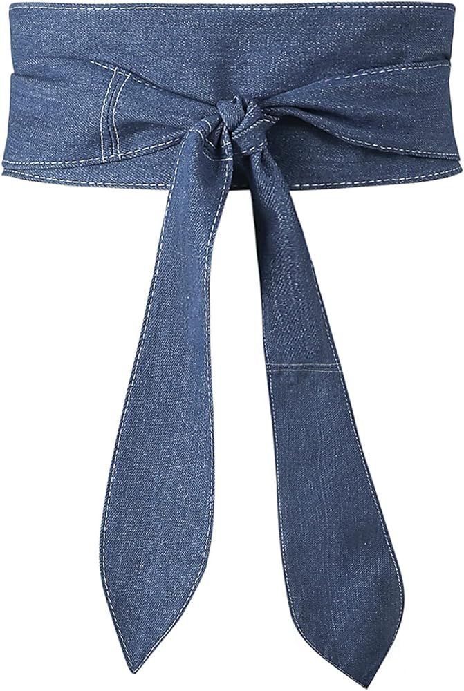 Earnda Womens Fashion Obi Belt Wrap Wide Cinch for Dress Solid Color Belts | Amazon (US)