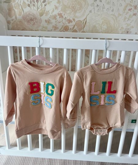 Can’t stop buying the girls adorable matching big/lil sis stuff 🥹 These are under $15 and so cute! 

#LTKbaby #LTKfamily #LTKkids