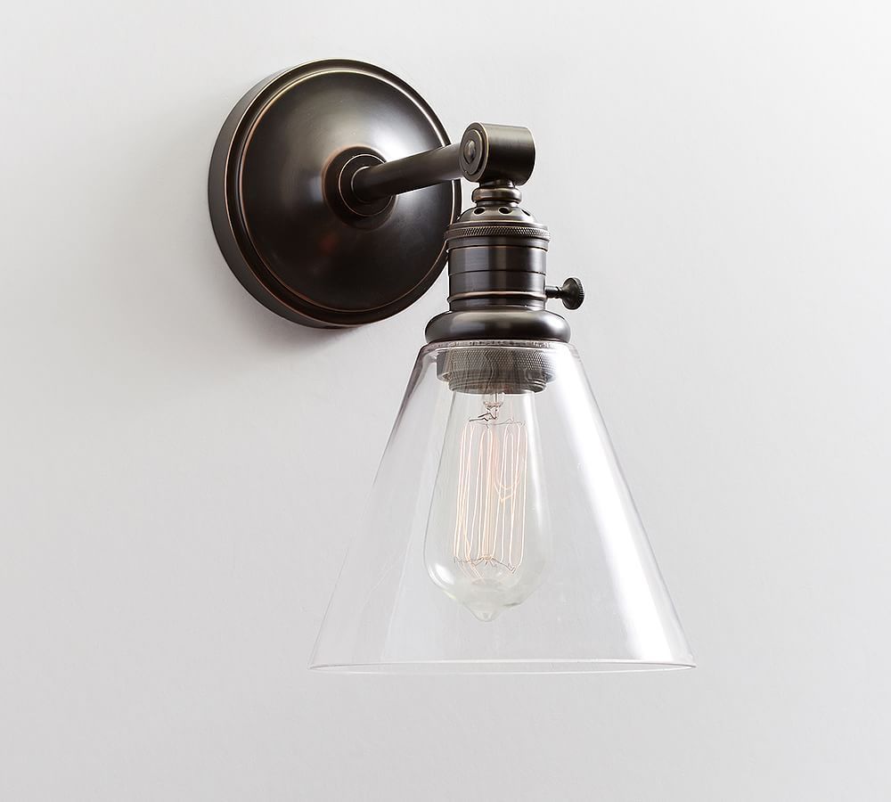 Flared Glass Straight Arm Sconce | Pottery Barn (US)