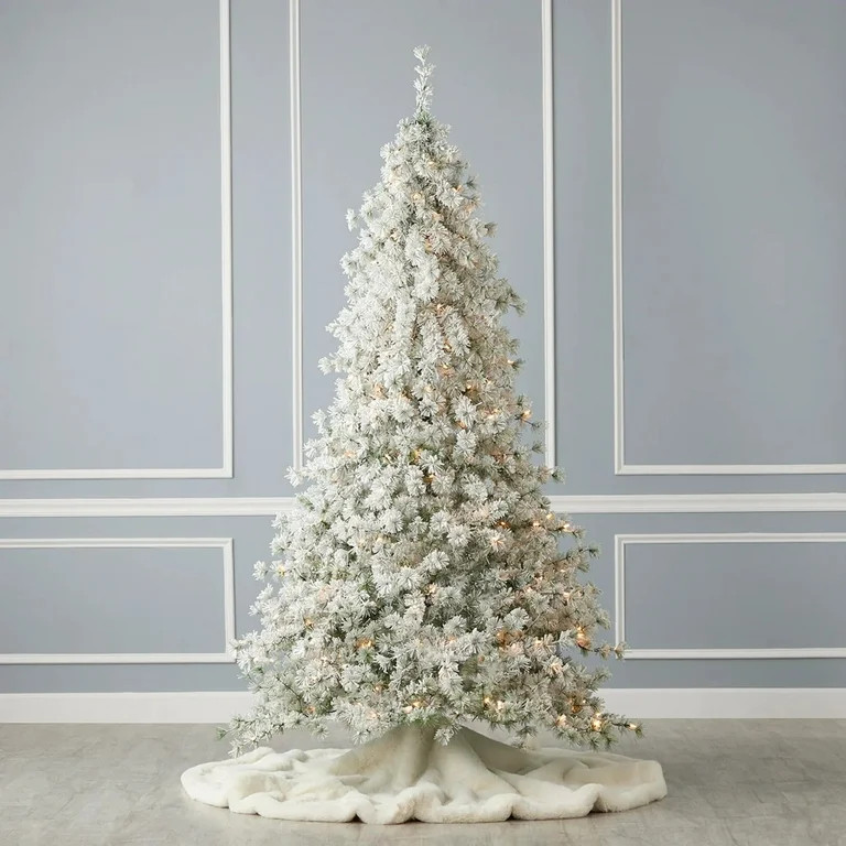 Seasonal LLC 6.5ft Snow Flocked Winter Fir Pre-Lit Christmas Tree with 250 Warm White LED Lights | Walmart (US)