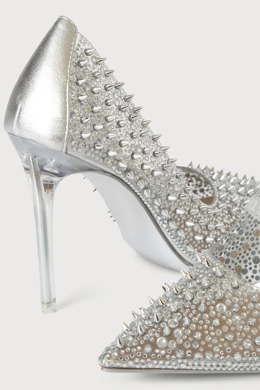 Various Clear Rhinestone Studded Pointed-Toe Pumps | Lulus