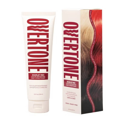Overtone Scarlet Red Daily Conditioner- Semi-Permanent Ruby Red Hair Color All Hair Types- Vegan, Cruelty-Free, Ammonia-Free 4.5 oz Color-Depositing | Target