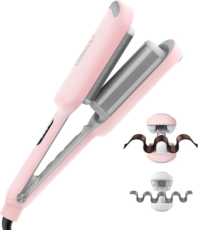 Curling Iron Hair Crimper Waver - TYMO ROVY Beach Waves Curling Wand, Ionic Deep Waver Hair Curle... | Amazon (US)