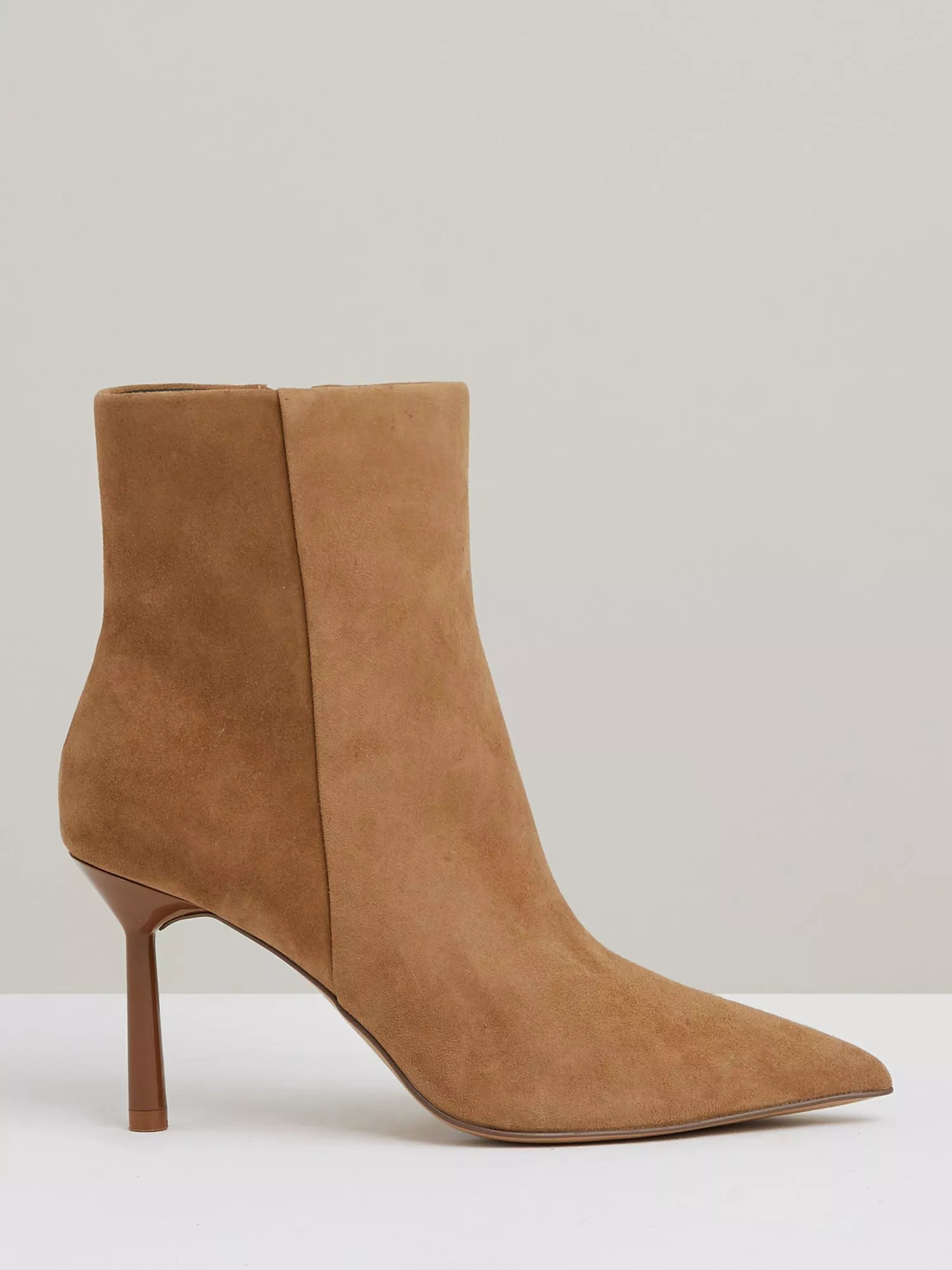 ReissKarlie Suede Stiletto Heel Seamed Ankle Boots, Tan, 3 | John Lewis (UK)