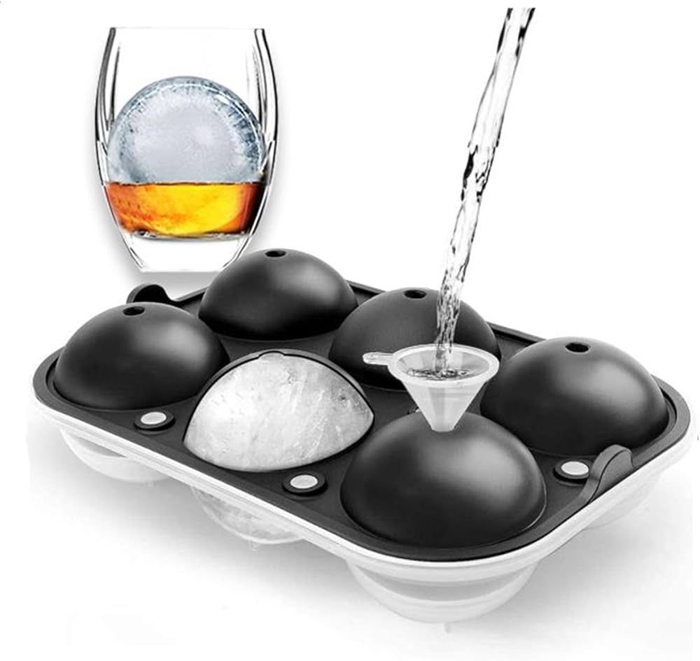 Silicone Ice Cube Tray, Large Ice Ball for Cocktail and Scotch 2.5" Large Whiskey Ice Ball Tray, ... | Amazon (US)
