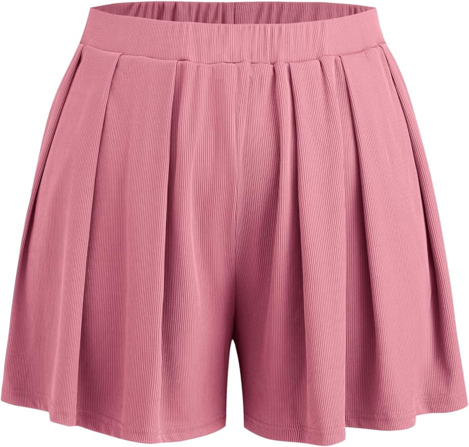 CIDER Plus Size Women Shorts Elastic Waist Wide Leg Flowy Shorts Lounge Summer Vacation Boho Casu... | Amazon (US)