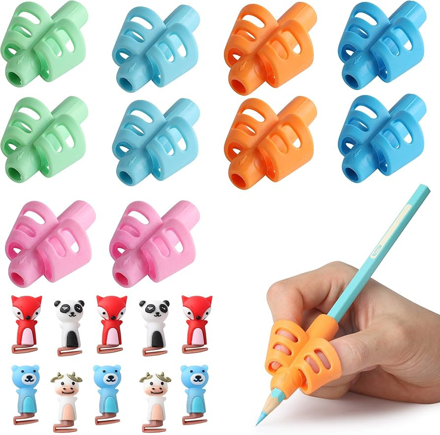 Mr. Pen- Pencil Grips for Kids Handwriting, 20 PCS (10 Finger Grips+10 Clips), Pencil Grips, Penc... | Amazon (US)