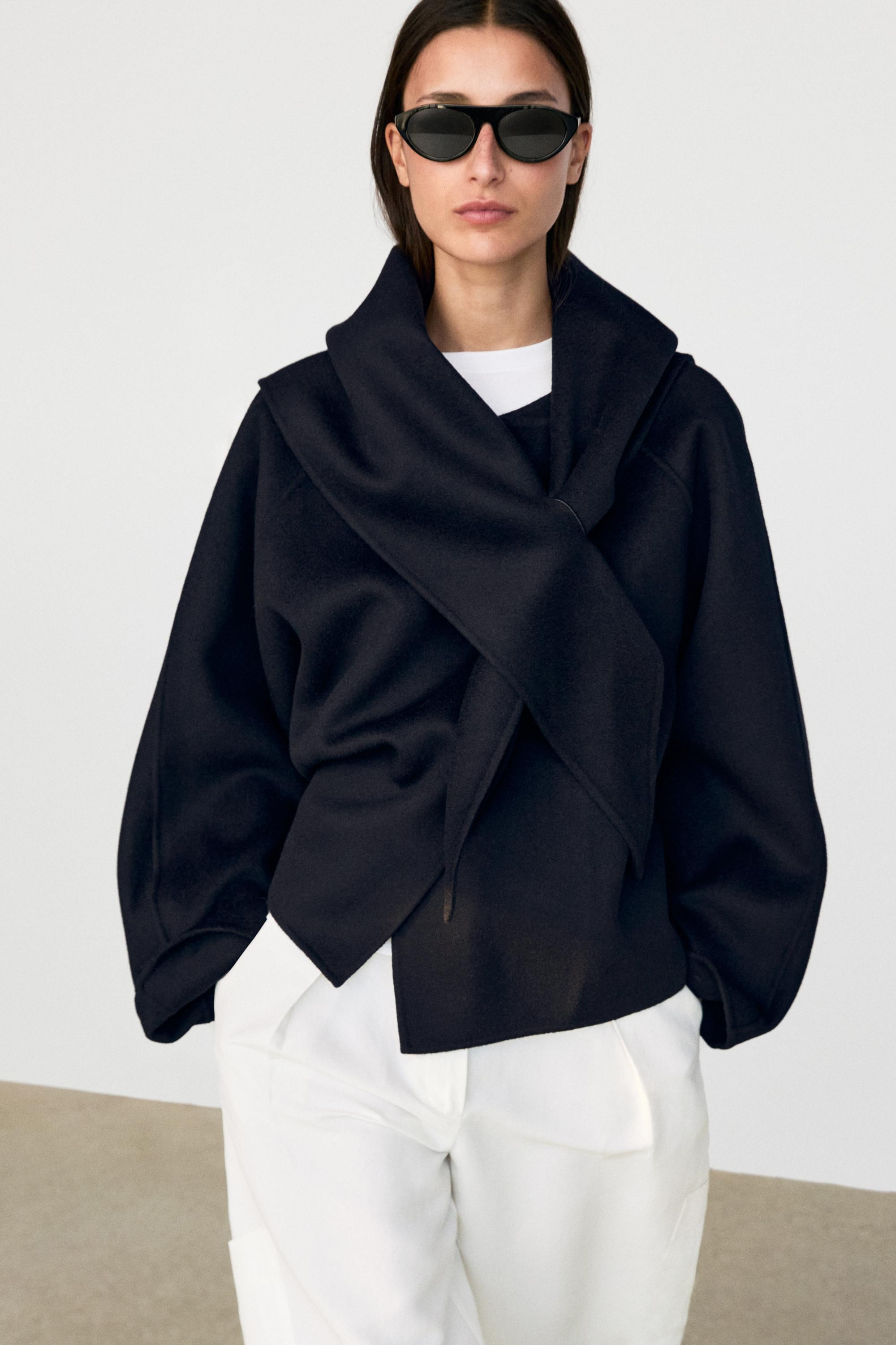 Short coat with scarf detail | Massimo Dutti US