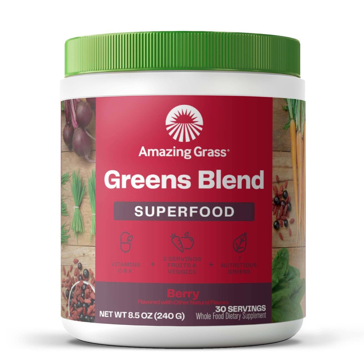 Amazing Grass Greens and Superfood Blend Vegan Powder - Berry - 8.5oz | Target