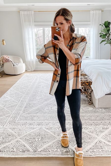 The perfect casual fall outfit idea. I love this oversized flannel and faux leather leggings!

#LTKSeasonal #LTKstyletip #LTKworkwear