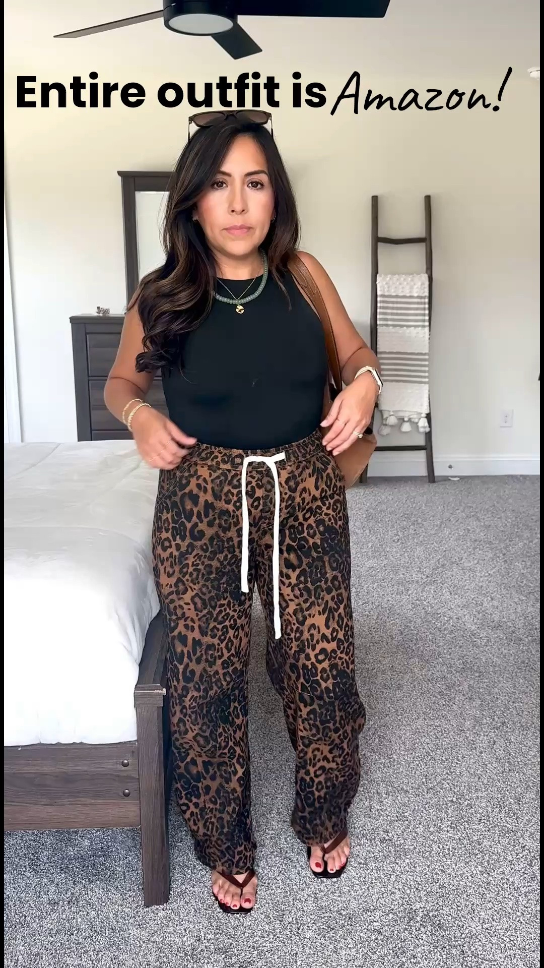 Entire outfit is Amazon! 
Sizing: I’m 5’1
Top small
Bottoms small
Sandals my normal 7

#LTKPetite #LTKootd