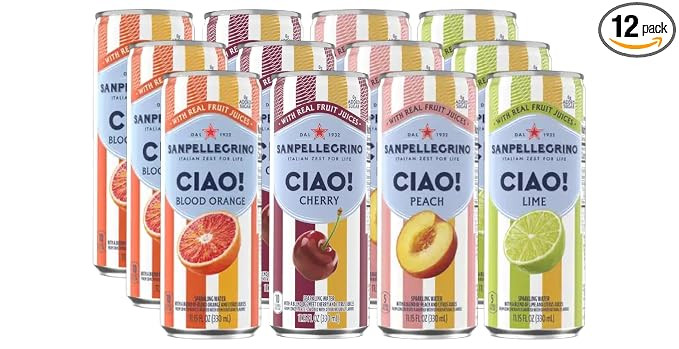 San Pellegrino Ciao 4 Flavor Variety- 3 of Each Flavor- 12 Pack | Amazon (US)