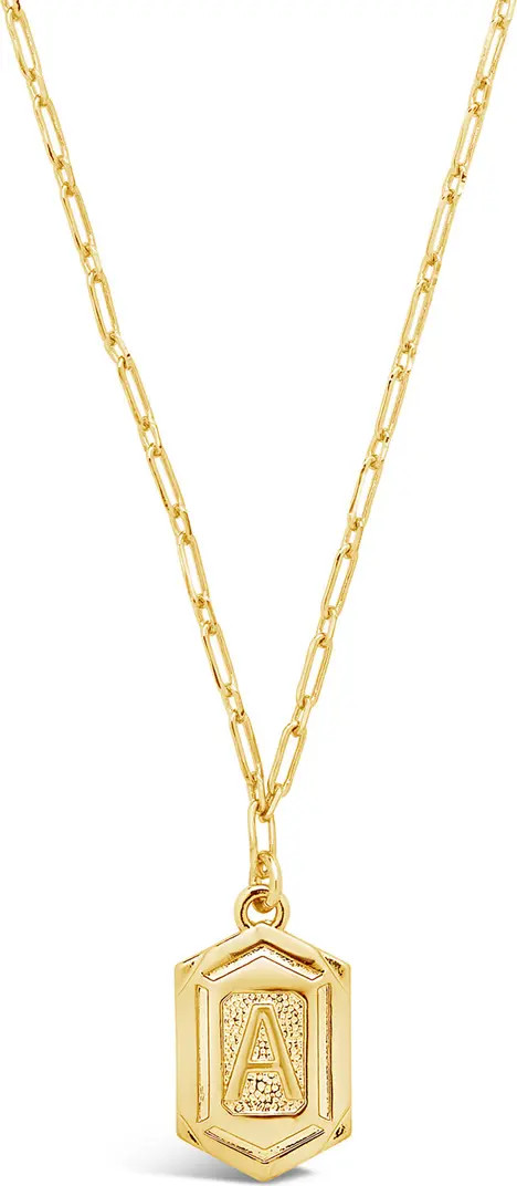 Hexagon Tag Initial Pendant Necklace | Nordstrom Rack