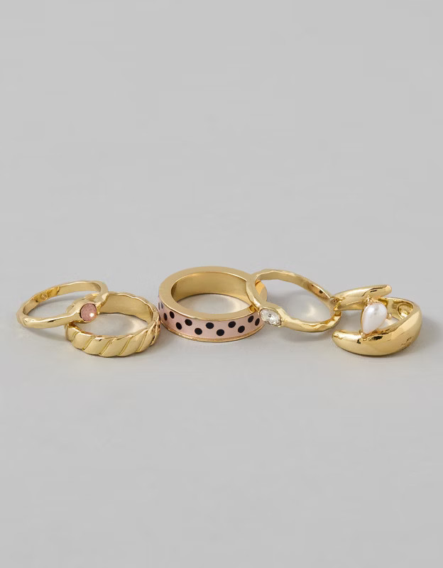AE Gold Rings 5-Pack | American Eagle Outfitters (US & CA)