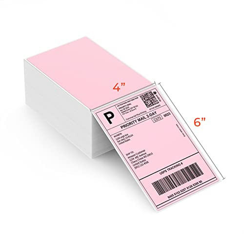 MUNBYN 4x6 Inch Pink Thermal Printer Labels for Packages, 500 Sheets/Stack | Amazon (US)