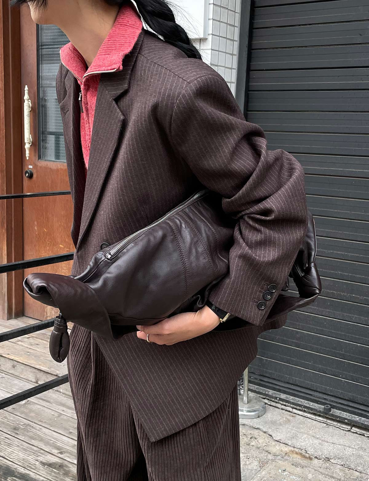 Brown Pinstripe Blazer | Pixie Market