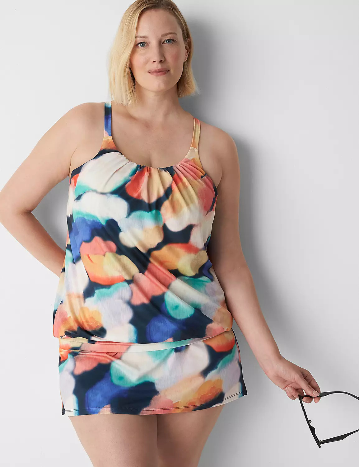 No-Wire Flutter-Sleeve Swim Tankini Top | LaneBryant | Lane Bryant (US)