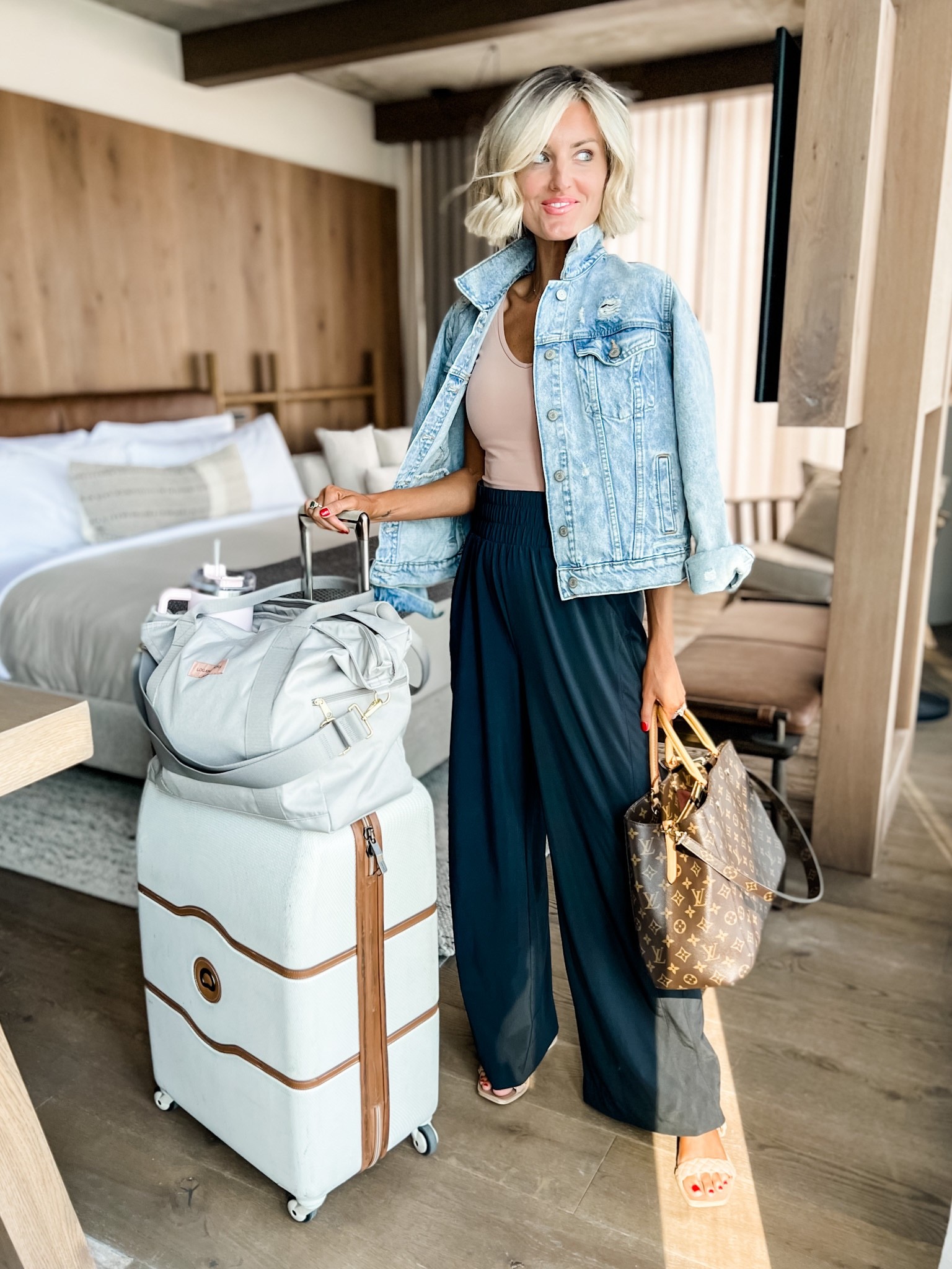 Travel outfit! The perfect mix of cute and comfy! Loverly Grey is wearing an XS in the pants and a 6 in the top

#LTKstyletip #LTKunder100 #LTKtravel