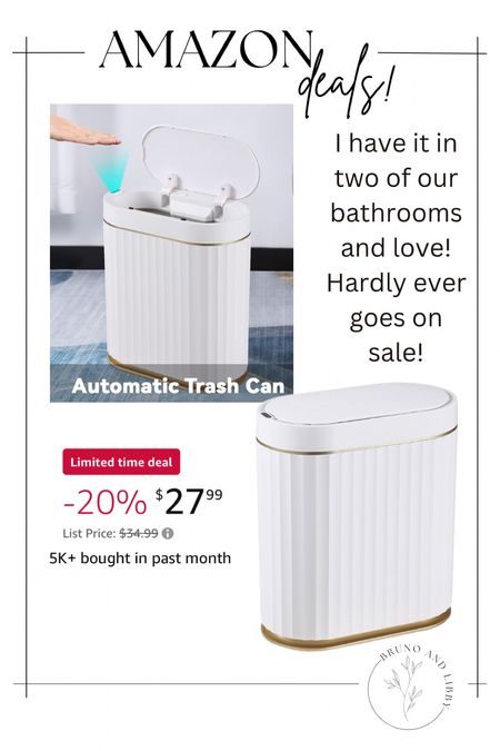 One of my favorite Amazon purchases! Keep the dogs out of the trash! Automatic lid trash can perfect for the bathroom home office kitchen etc. aesthetic trash can deals and finds home decor and accessories 

#LTKfindsunder50 #LTKhome #LTKstyletip