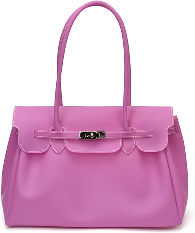 YFGBCX Jelly Tote Bag PVC Shoulder Bag for Women Summer Beach Waterproof Plastic Handbag for Work... | Amazon (US)